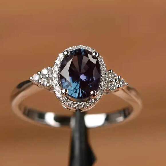 Jewelry - SAPPHIRE & CZ RING